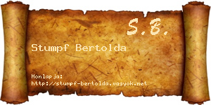 Stumpf Bertolda névjegykártya
